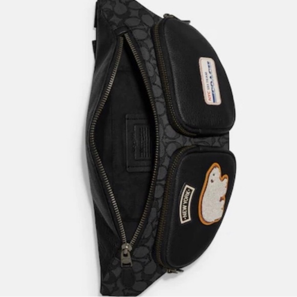 Coach Sprint Belt Bag In Signature Jacquard With Ski Patches - Picture 4 of 8